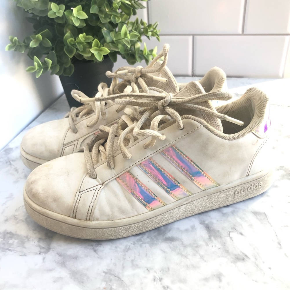 Girls Adidas Grand Court athletic shoes